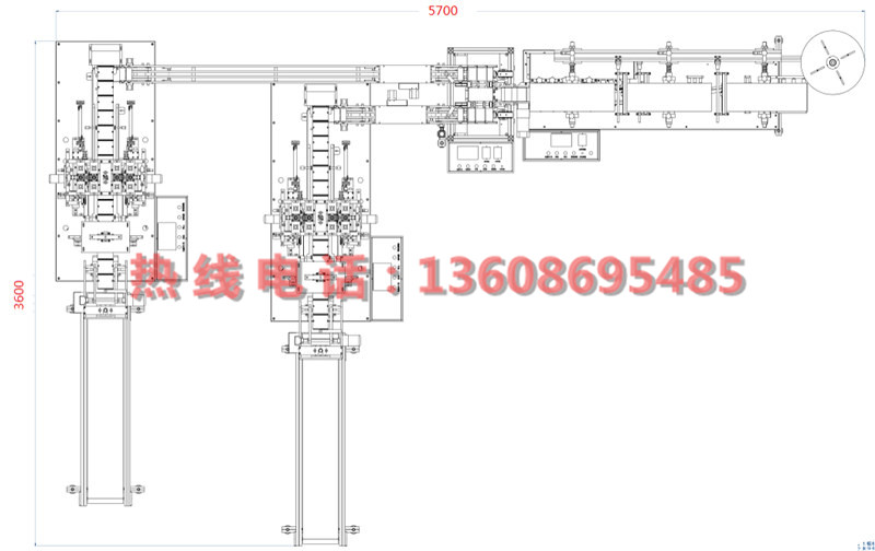 全自動一拖二口罩機設備布置圖